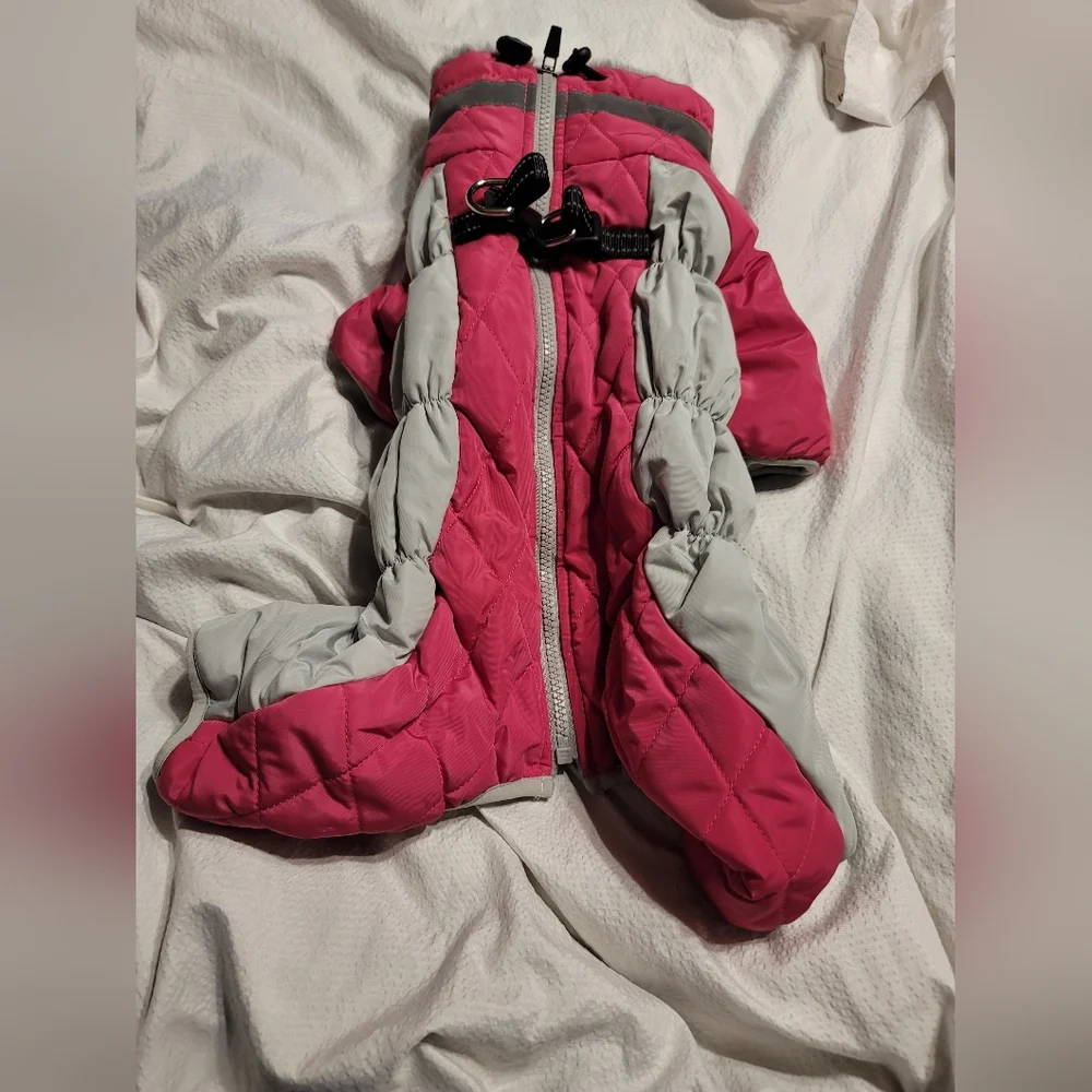 Nwot. Never Used.   Dog Parka Fuzzy Cozy Dog Jacket Pink Medium - Picture 2 of 15